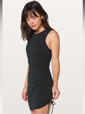 lululemon On The Move Cinch Tank Dress Black Sleevless